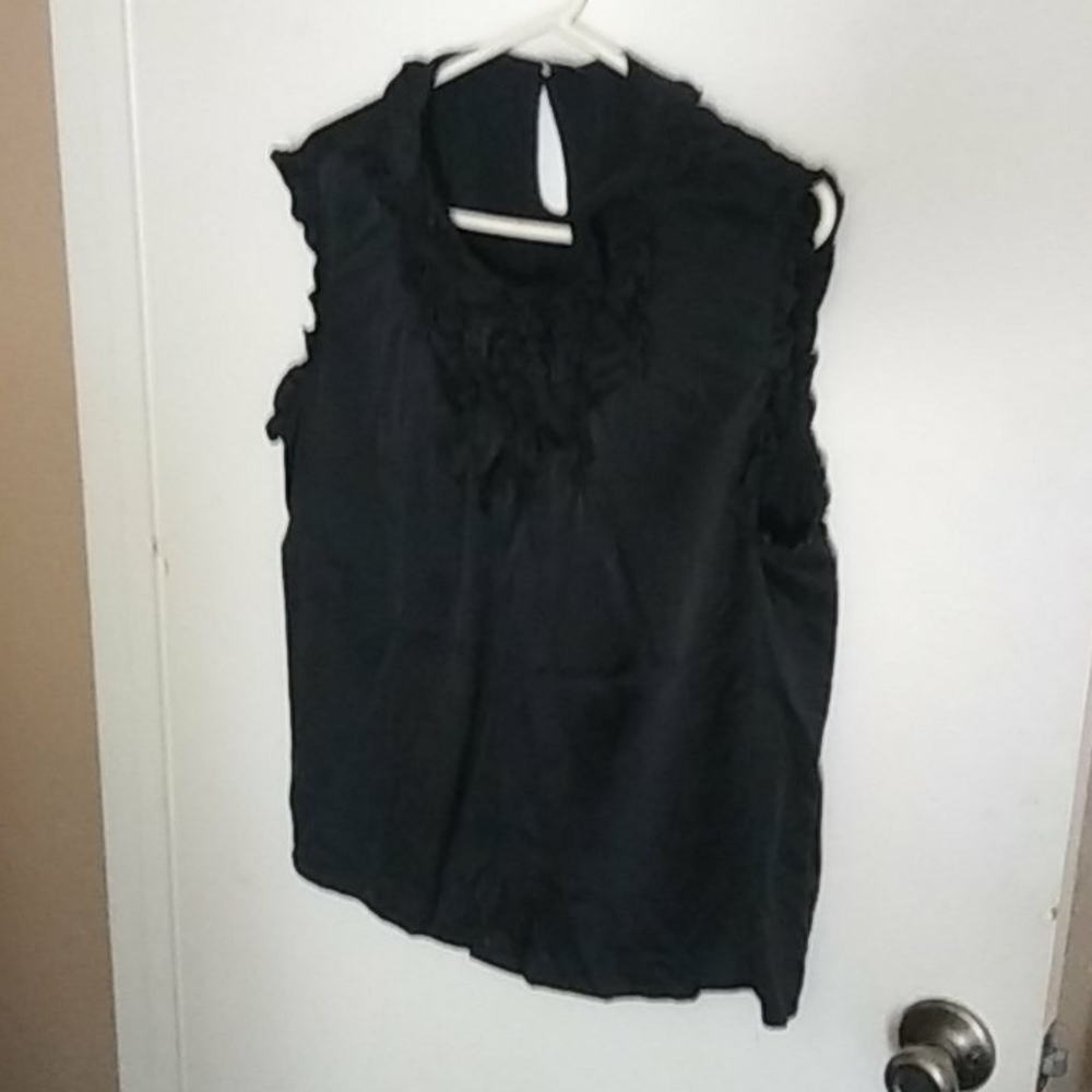 Women's GAP Tuxedo Ruffles Silk Top